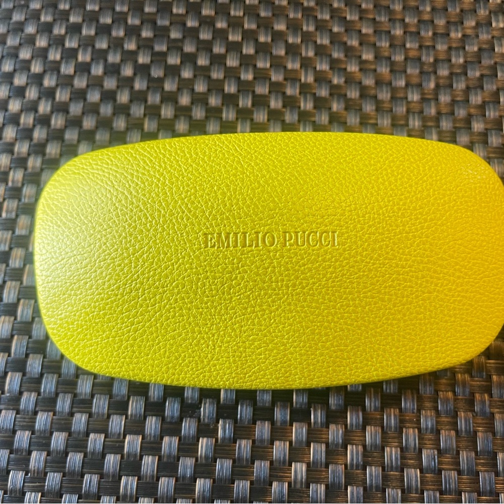 Emilio Pucci Vibrant textured Yellow sunglass Accessory Case (case only)